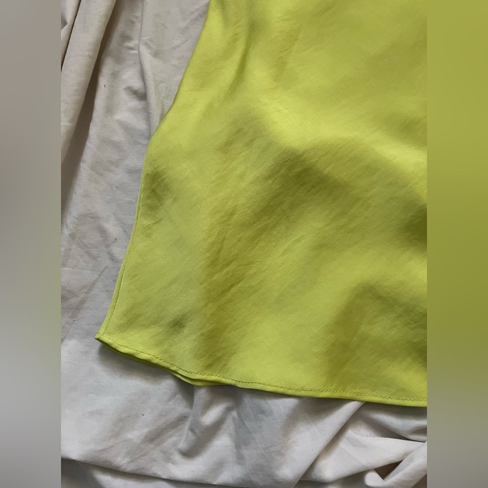 Free People Lime Green Midi Skirt SZ 2 - Picture 7 of 8